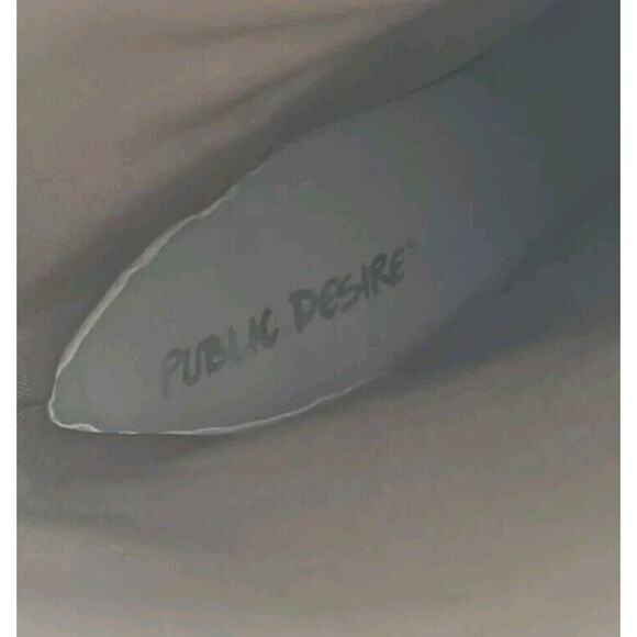 Public Desire Boots Women's 8  Gray Fold Over Croc Embossed Knee High Block Heel - Picture 6 of 9